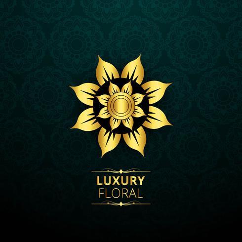Luxury brand shiny floral design vector