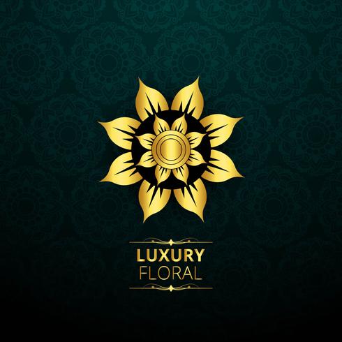 Luxury brand shiny floral design vector