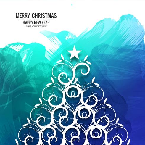 Merry Christmas greeting card colorful background vector