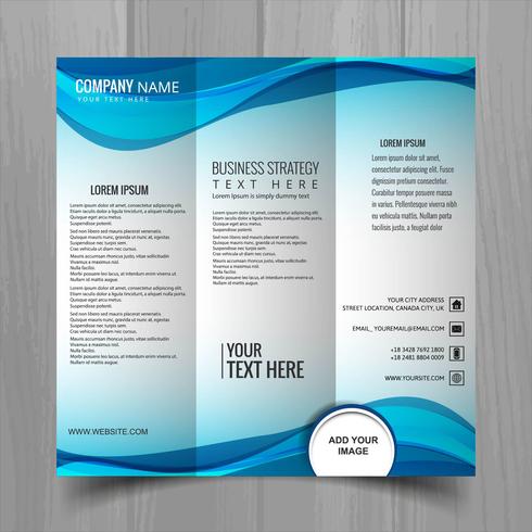 Abstract wavy business brochure template design vector