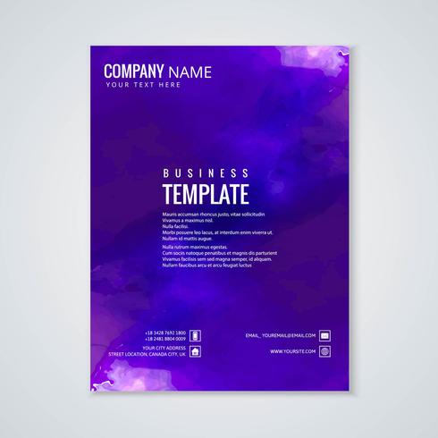 Abstract colorful watercolor brochure template design vector