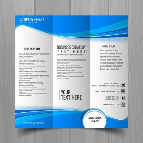 Abstract wavy business brochure template design vector