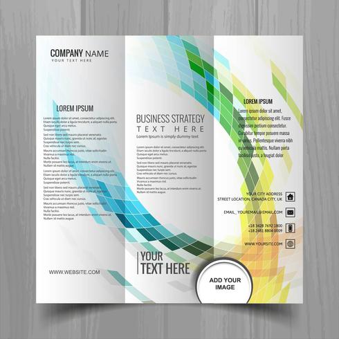 Abstract wavy business brochure template design vector