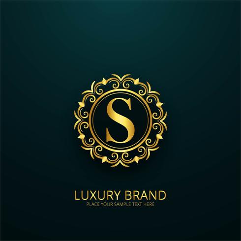 Luxury brand shiny floral design vector