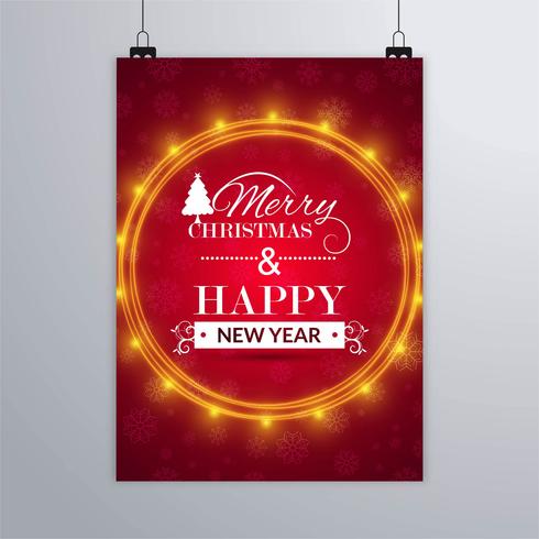 Merry Christmas greeting card colorful background vector