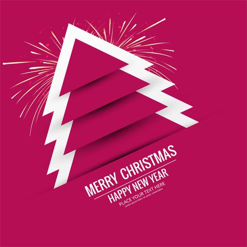 Merry Christmas greeting card colorful background vector