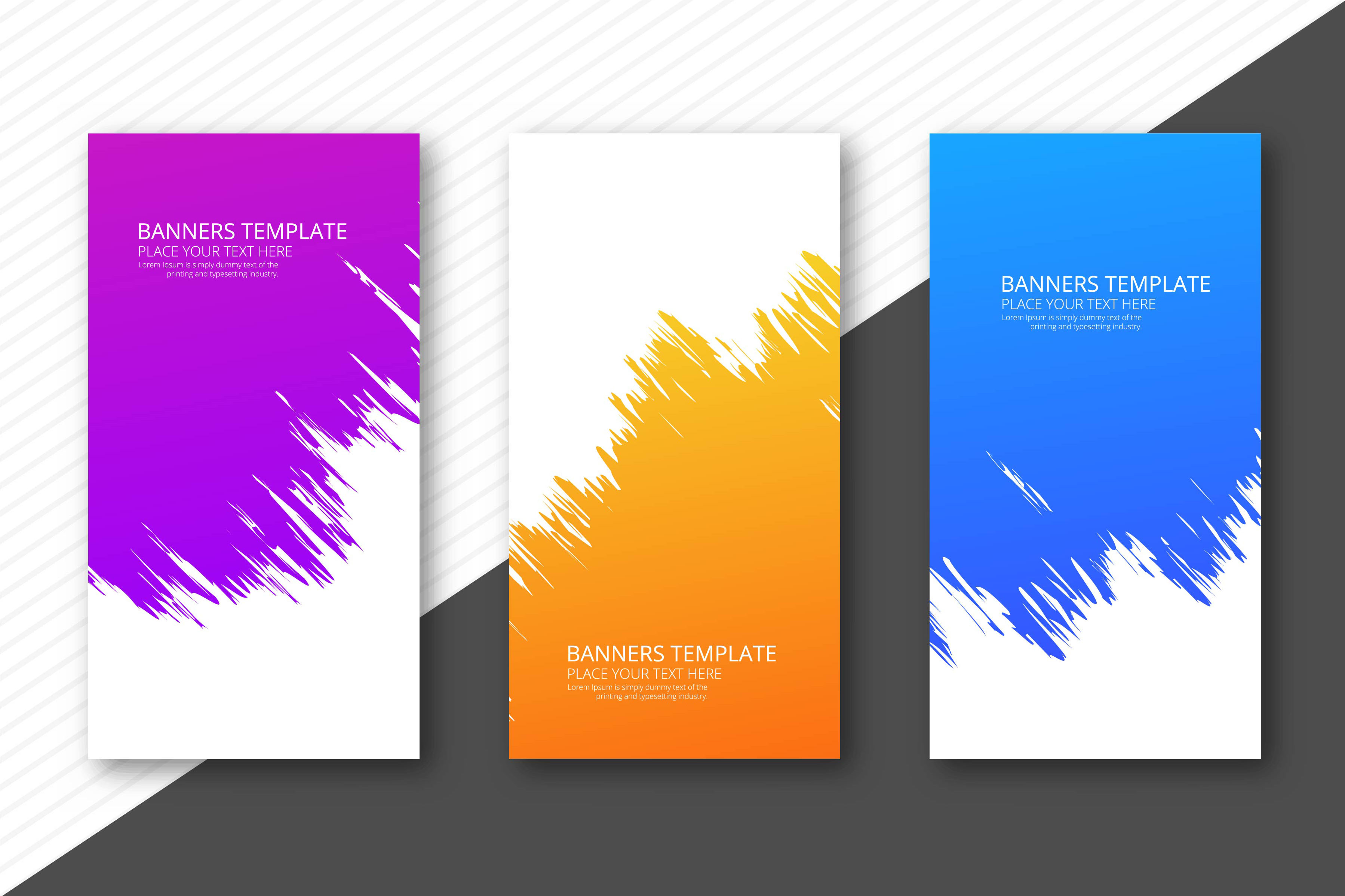 Modern watercolor colorful headers set template  design  