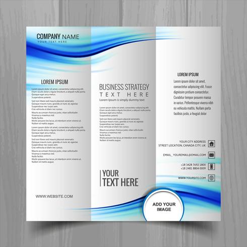 Abstract wavy business brochure template design vector