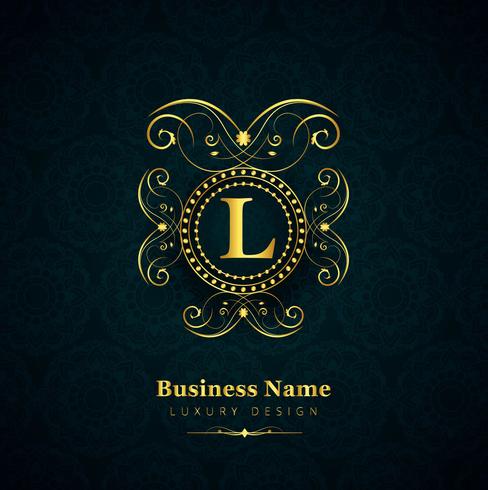 Luxury brand shiny floral design vector