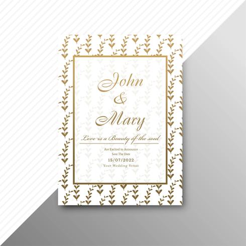 Plantilla de tarjeta de invitación de boda con backgrou floral decorativo vector