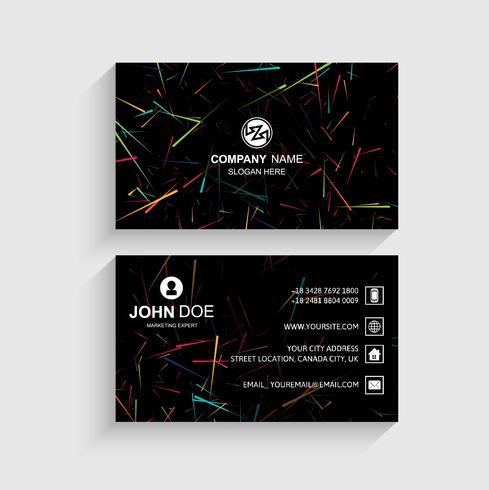 Abstract stylish lines business card template design vector