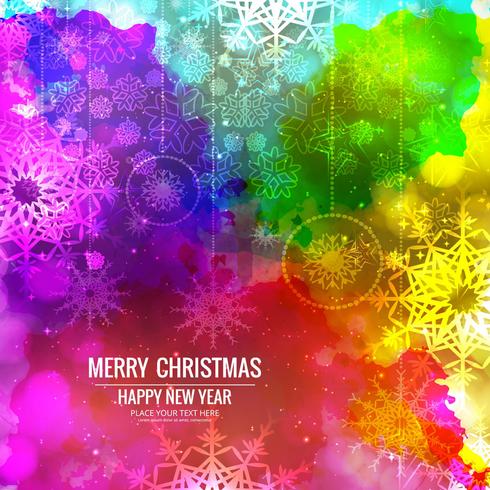 Merry Christmas greeting card colorful background vector