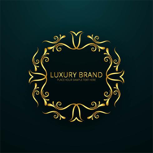 Luxury brand shiny floral design vector