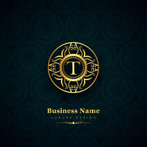 Luxury brand shiny floral design vector