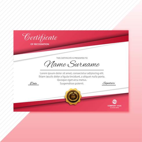 Certificado de plantilla Premium premios diploma vector de fondo