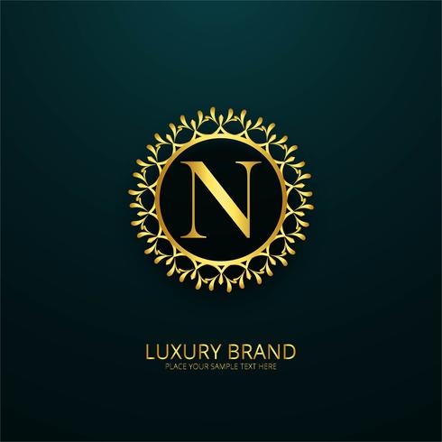 Luxury brand shiny floral design vector