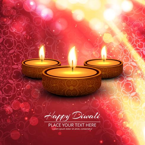 Happy diwali diya oil lamp festival background illustration vector