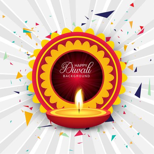 Hermosa tarjeta de felicitación para festival feliz diwali fondo vec vector