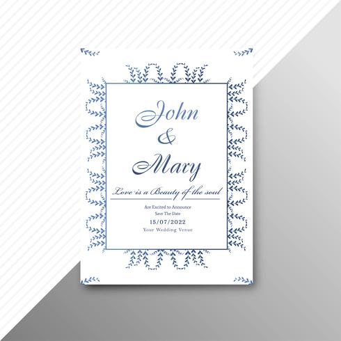 Abstract stylish wedding invitation card floral template design vector