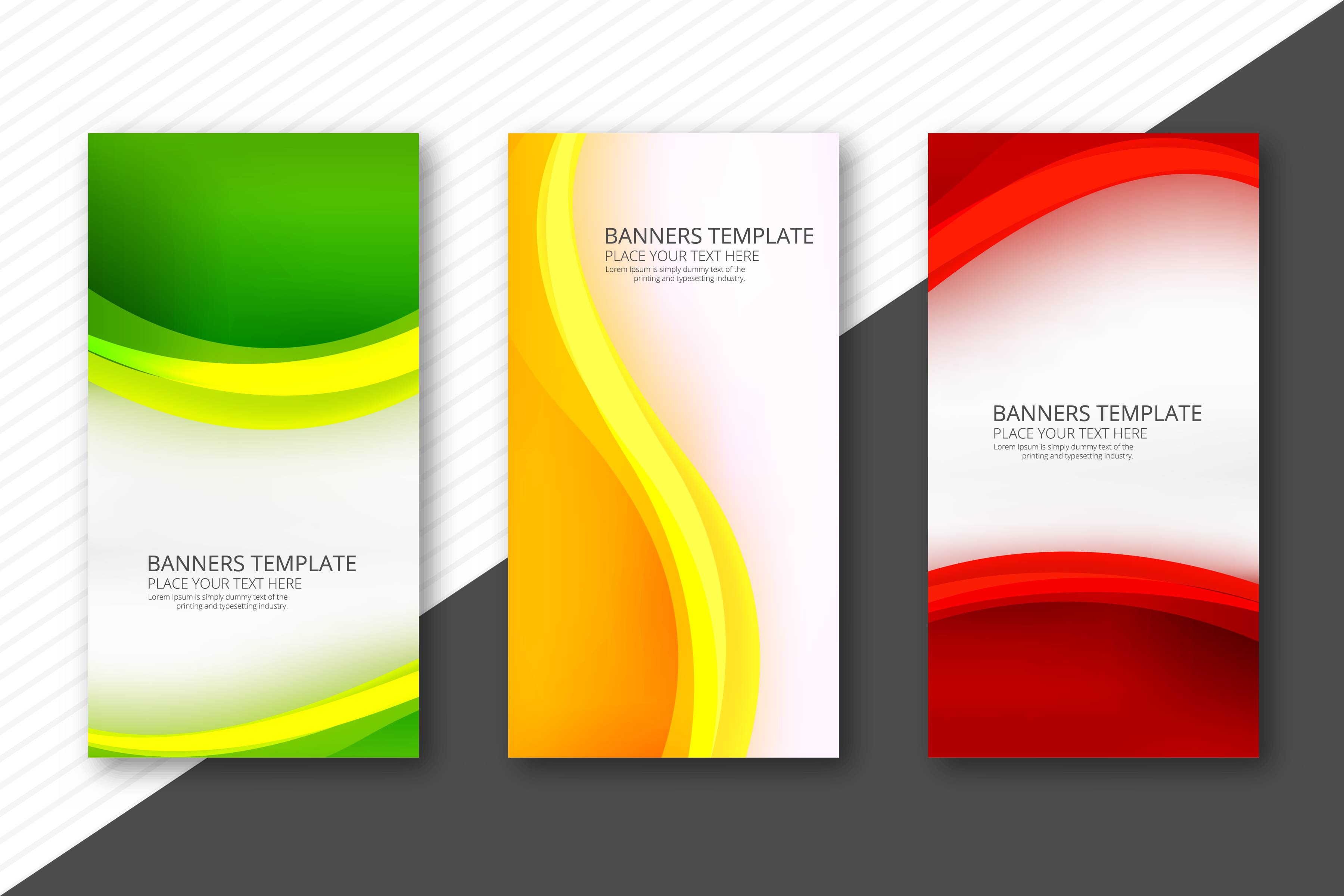Download Abstract colorful wavy banners set web template design 249459 - Download Free Vectors, Clipart ...