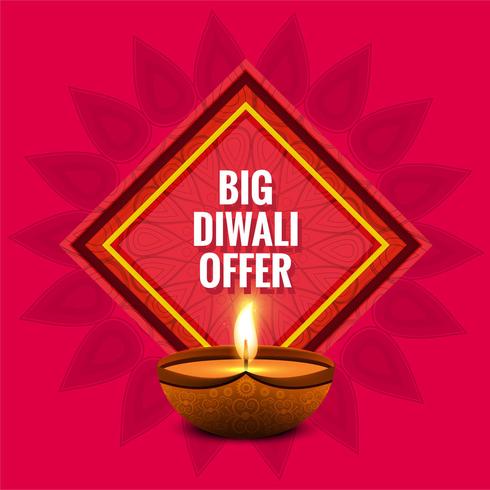 Happy diwali diya oil lamp festival background illustration vector