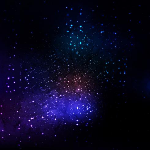 Space Galaxy Background with nebula, stardust and bright shining vector