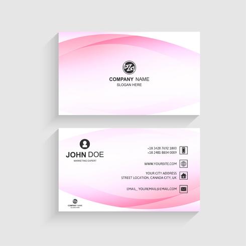 Abstract business card set template with wave design vector