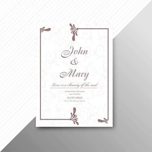 Abstract stylish wedding invitation card floral template design vector