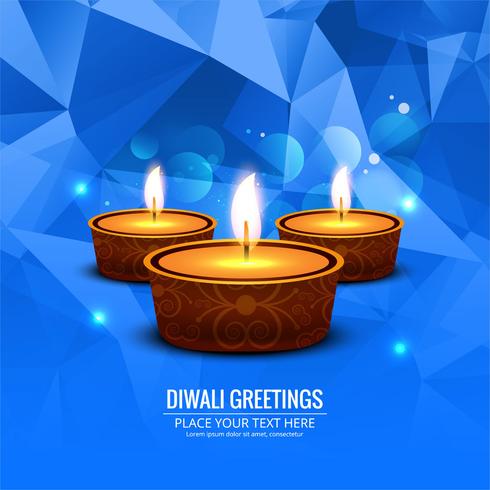 Happy diwali diya oil lamp festival background illustration vector