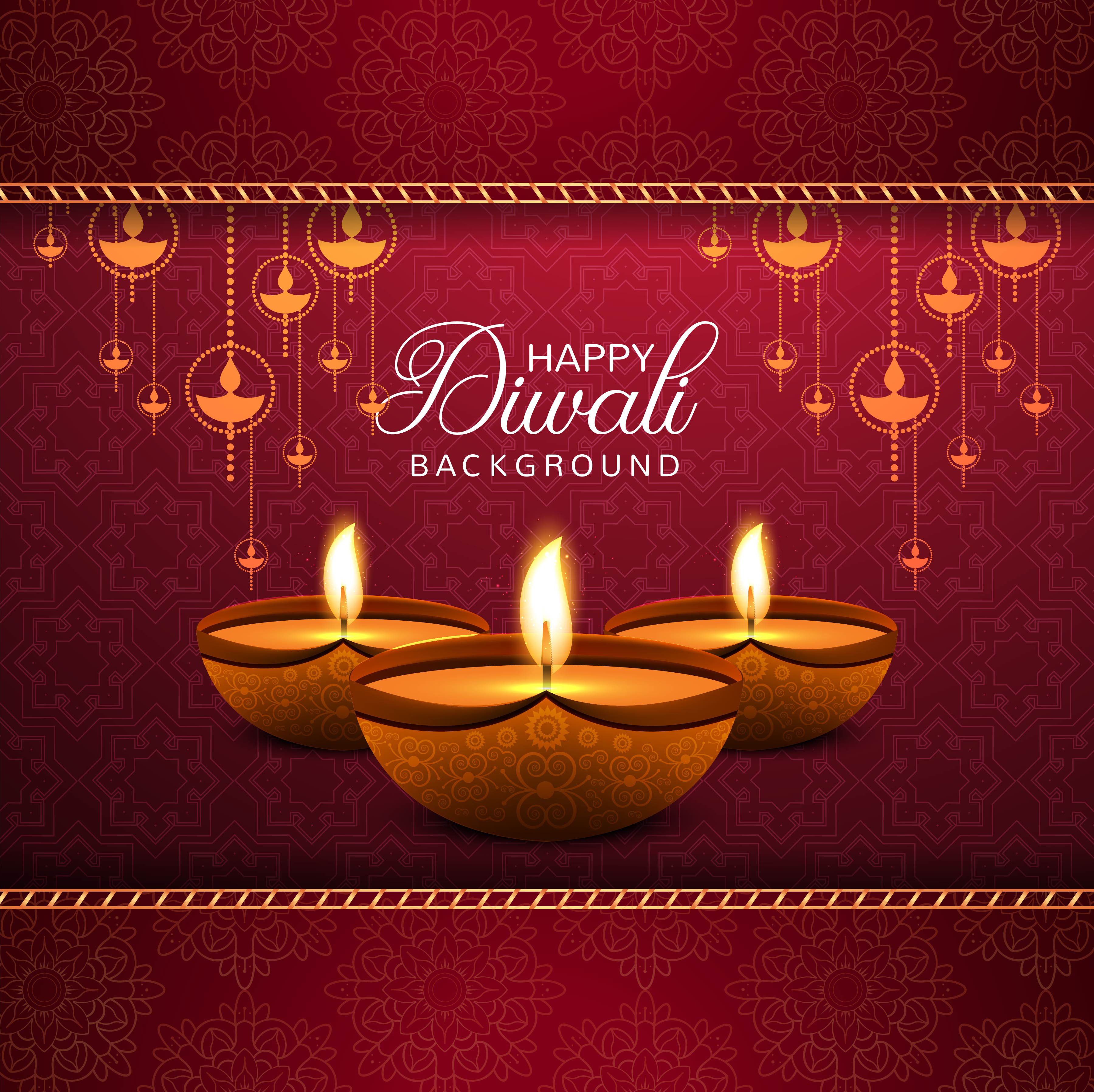 Elegant Happy Diwali decorative red background - Download ...