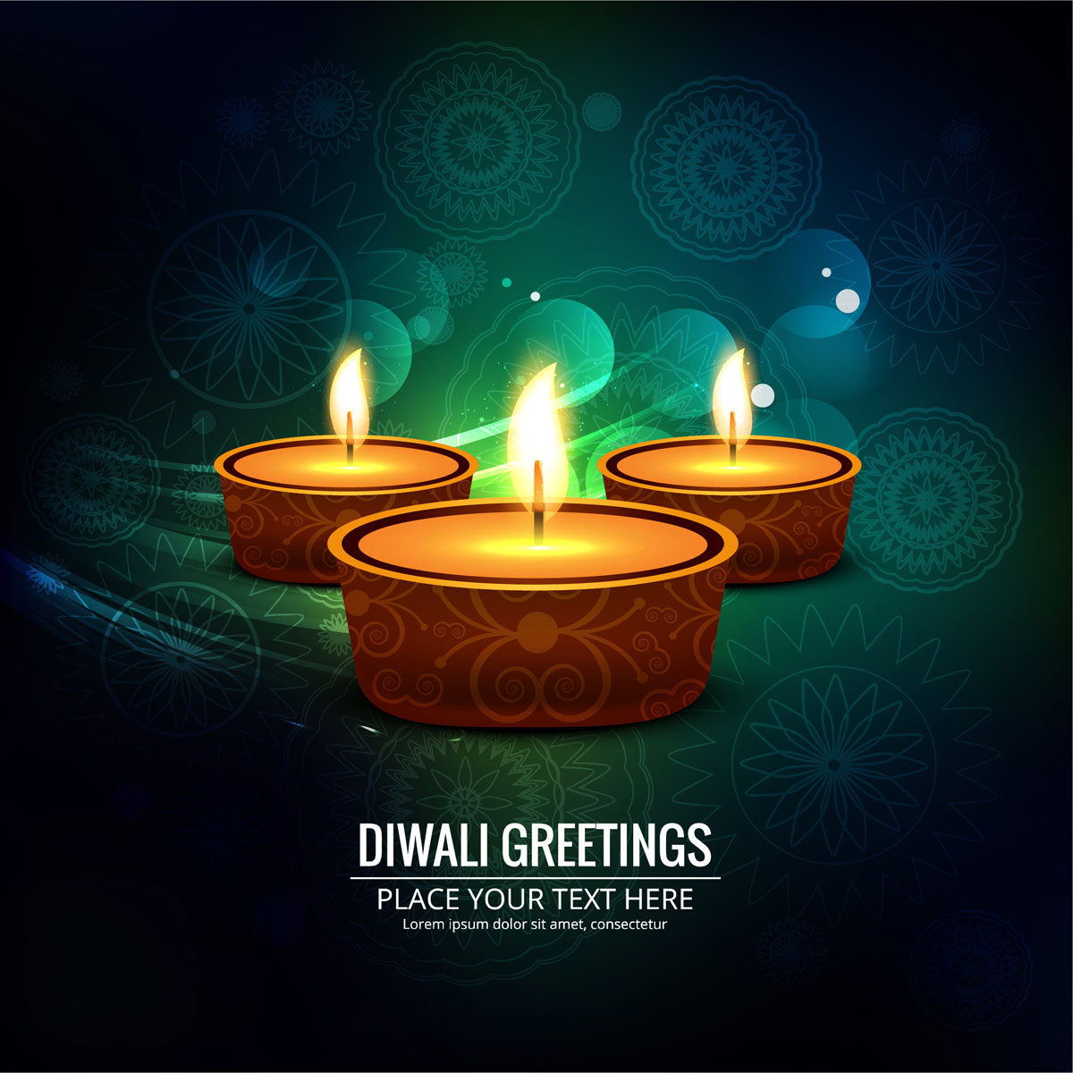 Happy diwali diya oil lamp festival background illustration 249544 ...