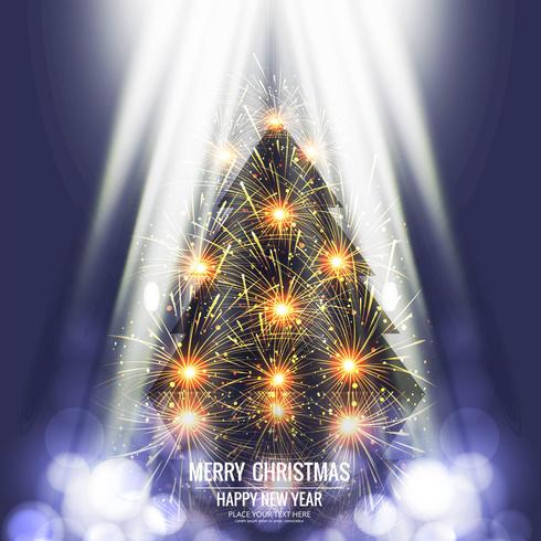 Merry Christmas greeting card colorful background vector