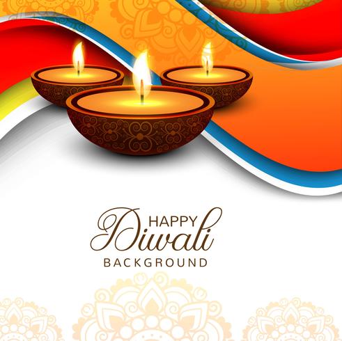 Fondo de festival de diwali feliz brillante elegante vector