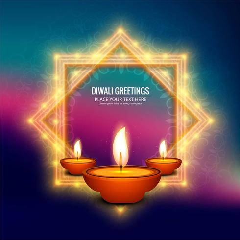 Happy diwali diya oil lamp festival background illustration vector