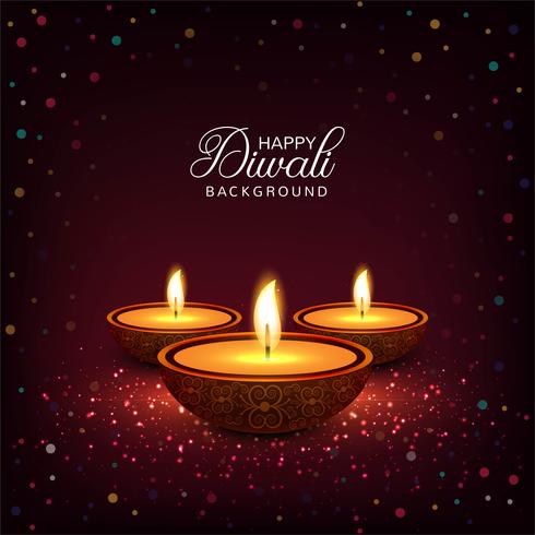 Fondo de tarjeta colorida de diwali diya aceite lámpara festival colorido vector