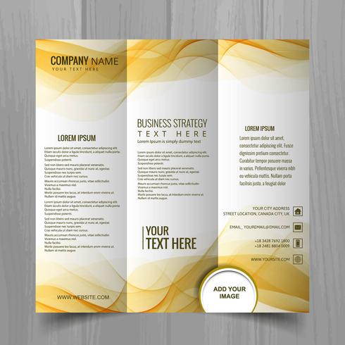 Abstract wavy business brochure template design vector