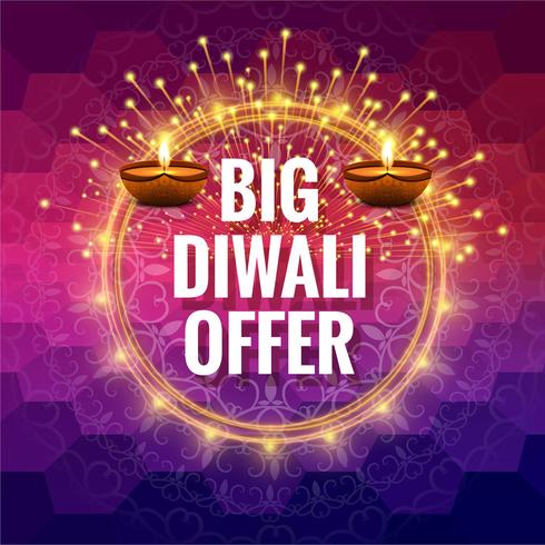 Happy diwali diya oil lamp festival background illustration vector