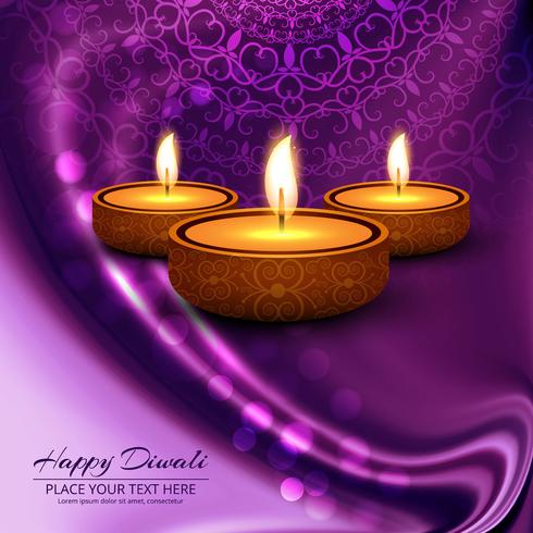 Happy diwali diya oil lamp festival background illustration vector