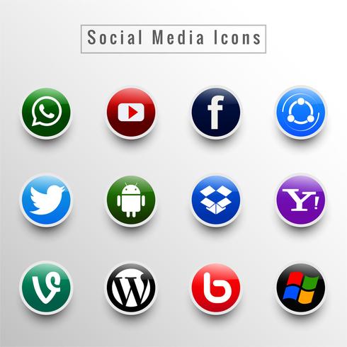 Iconos para el diseño de ilustración vectorial de redes sociales vector