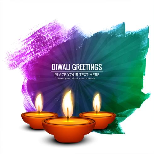 Hermosa tarjeta de felicitación para el festival feliz fondo diwali vector