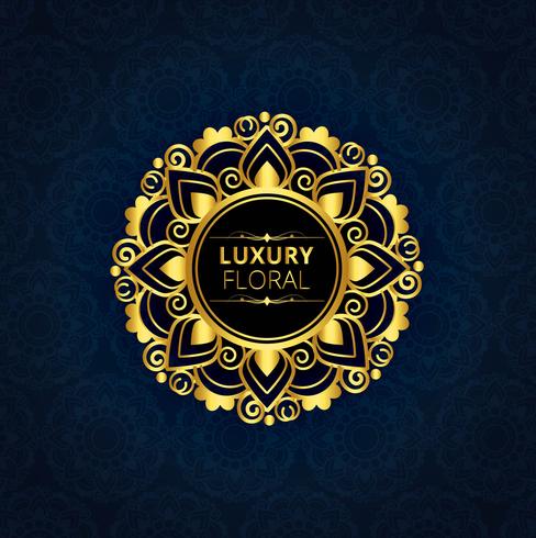 Luxury brand shiny floral design vector