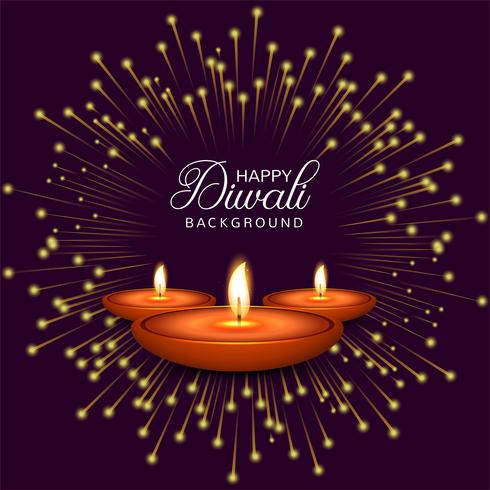 Vector de fondo de lámpara de aceite decorativo de Diwali feliz celebración