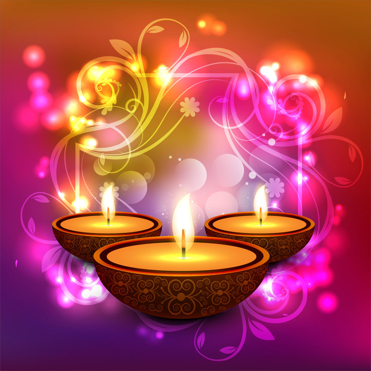 Happy diwali diya oil lamp festival background illustration 249942 ...