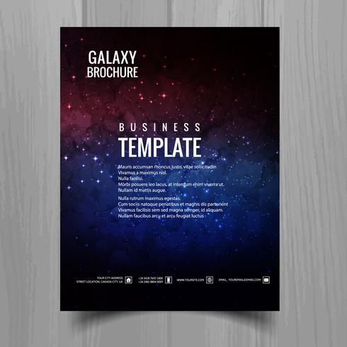 Galaxy universo folleto plantilla diseño vector