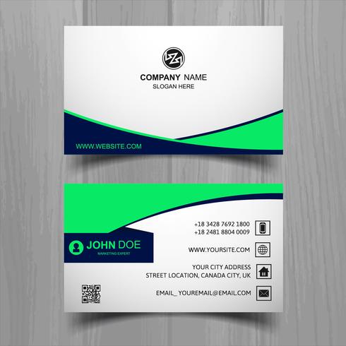 Abstract stylish wave business card template design vector