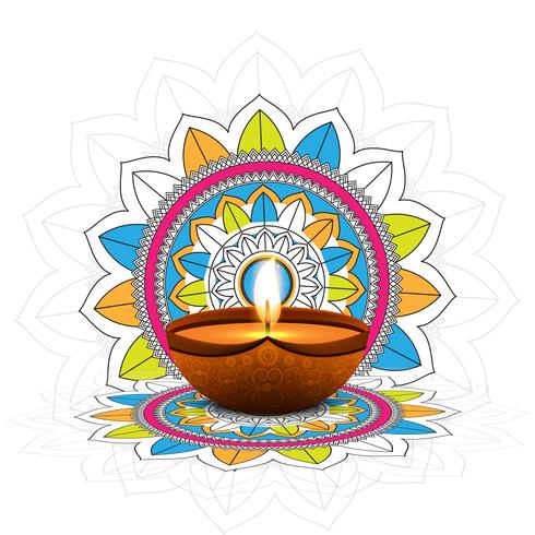 Fondo decorativo feliz celebración de festival de Diwali vector