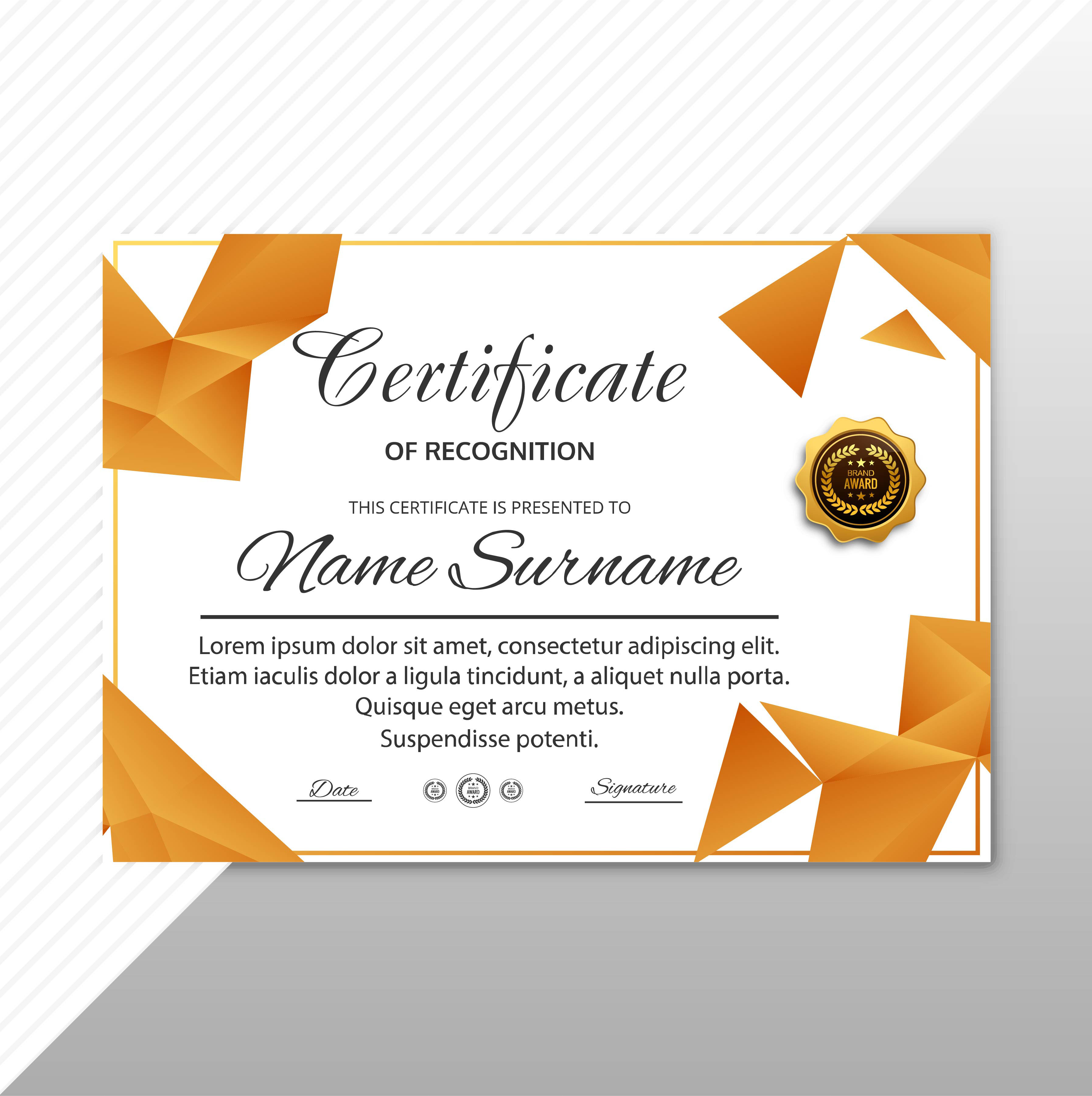 Certificate Premium Template Awards Diploma Background Vector 250086