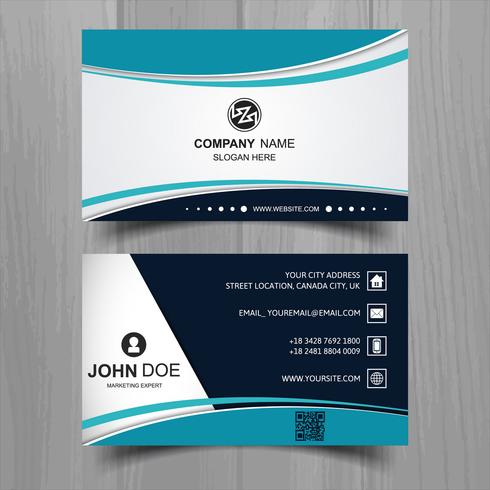 Abstract stylish wave business card template design vector