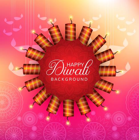 Resumen feliz Diwali festival tarjeta fondo vector