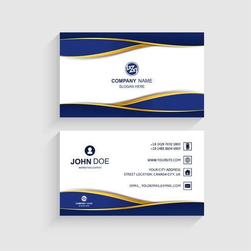 Business card set template creative wave design vector